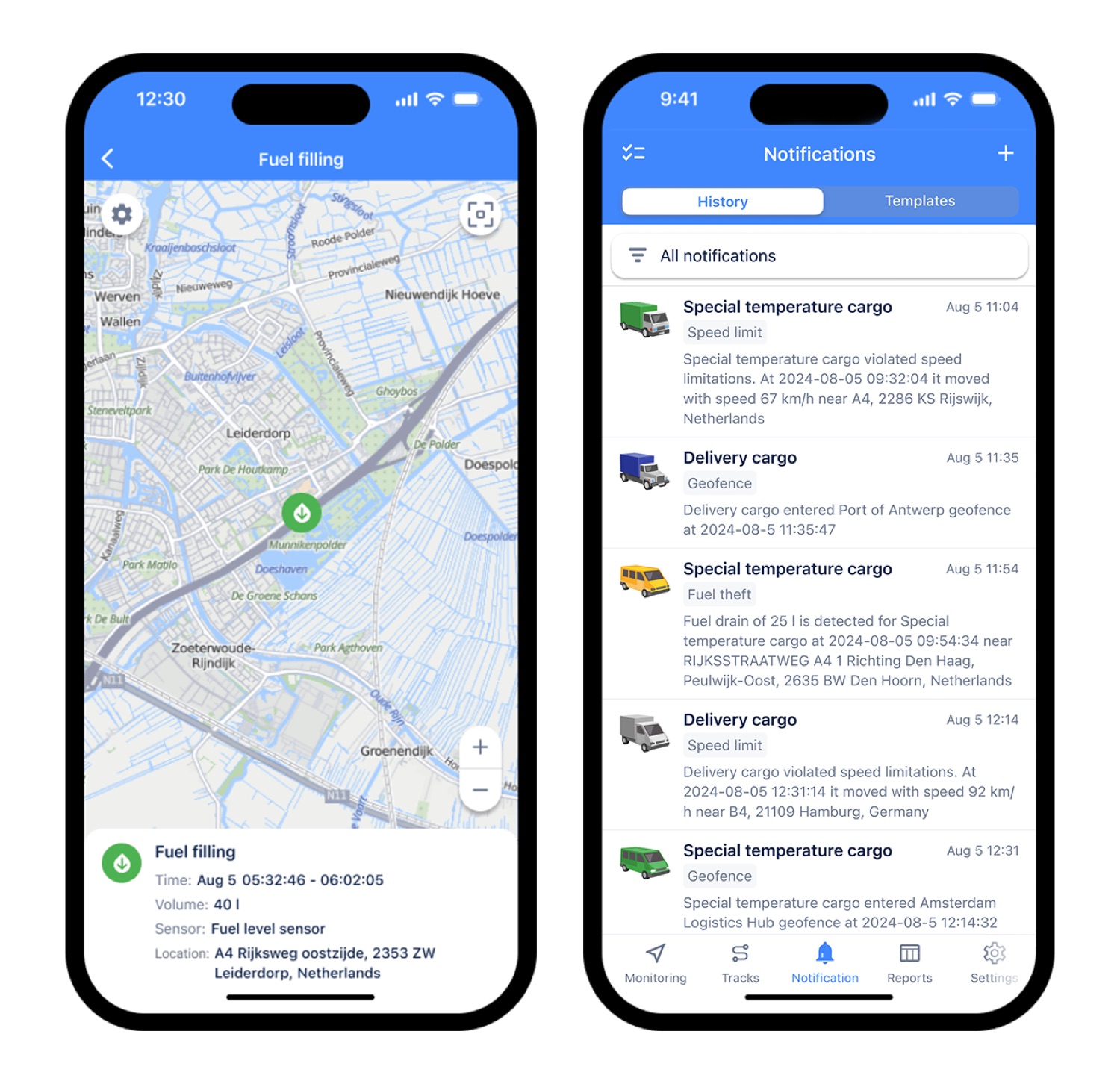 App móvil de monitoreo y notificaciones